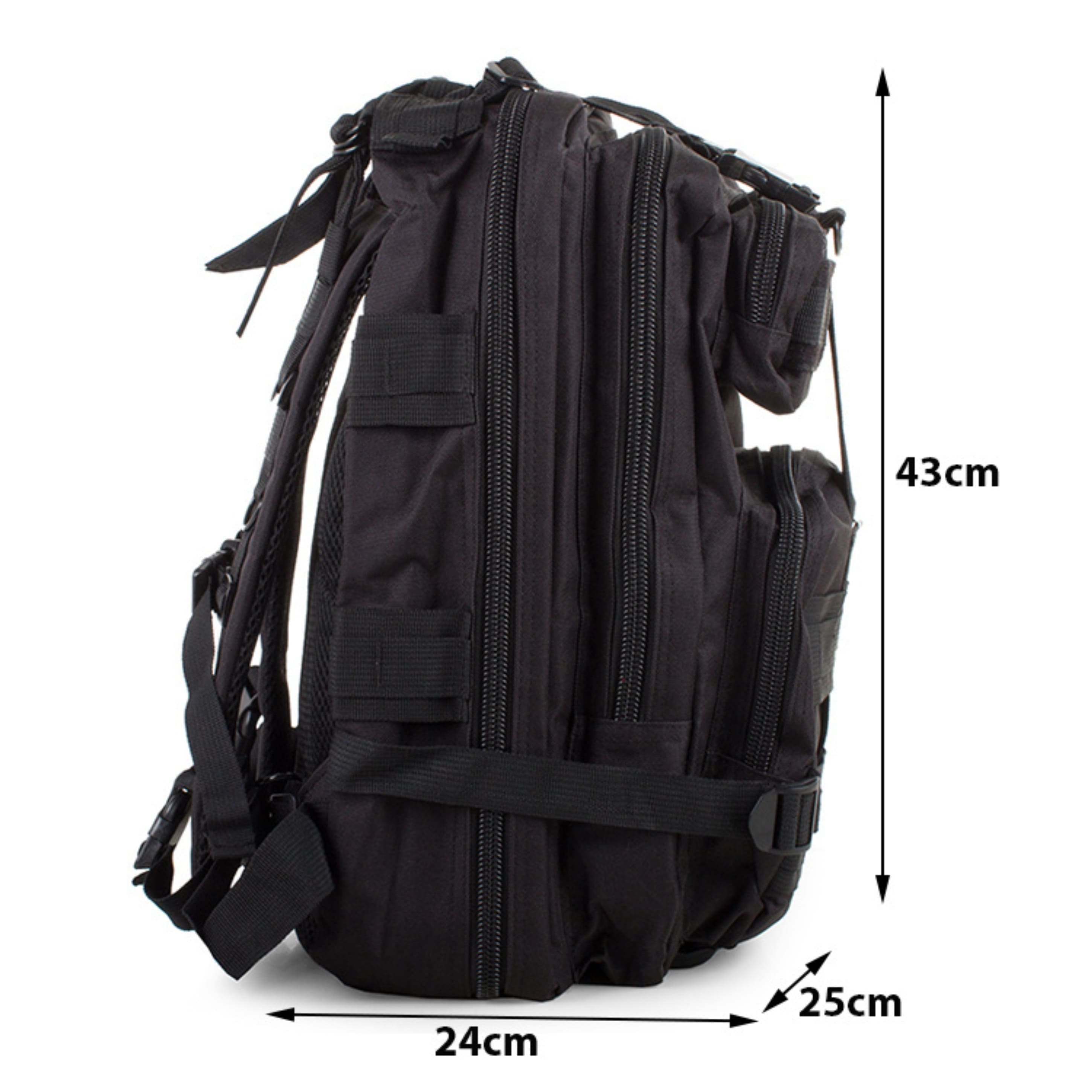 Dimensiones de mochila táctica militar 30L 43x25x24 cm
